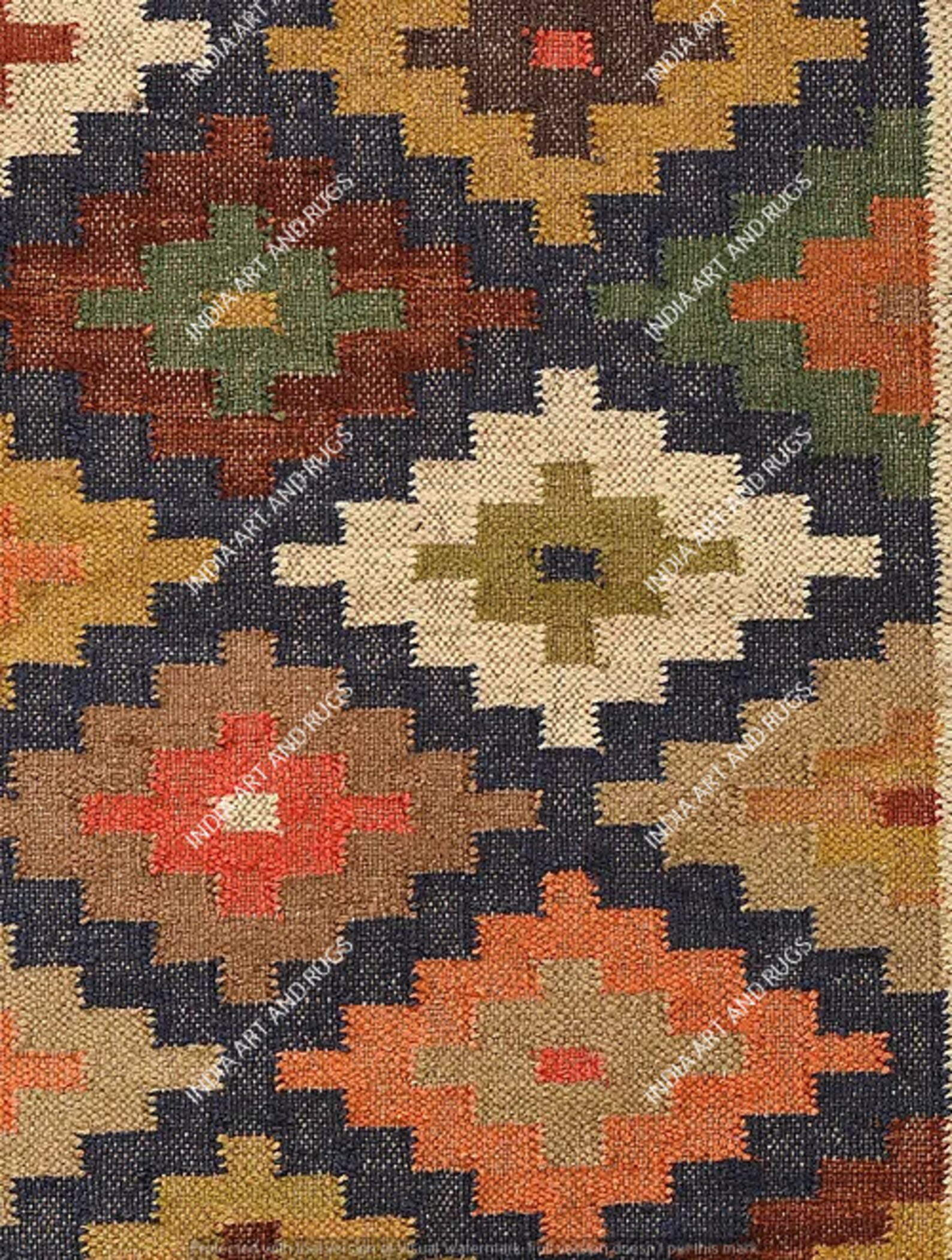 Wool Jute Kilim Rugs Runner Wool Jute Custom Bohemian Art Boho Etsy