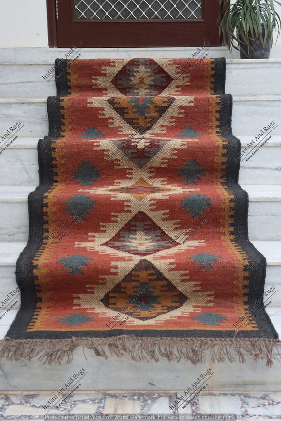 Buy Kilim Runner Rug Jute Handwoven Kilim Dhurrie Rug, Handmade