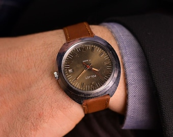 Men Dress Watch Poljot, 1970s Retro Watches For Men, Russian Watch For Men, Vintage Men's Wrist Watches, Retro Men Accessories Gift Ideas