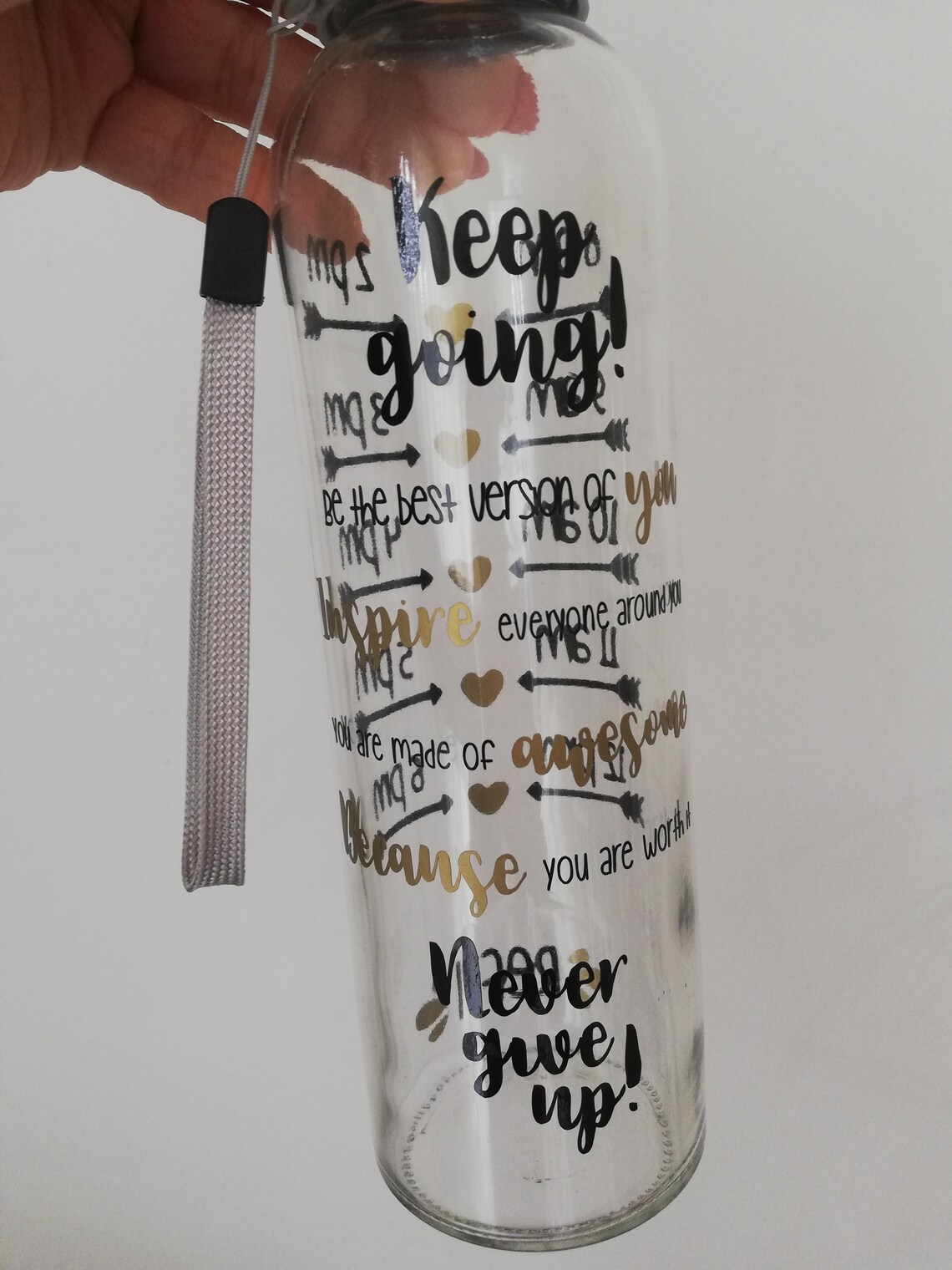 Motivating Water Bottle / Glass Bottle / Water Bottle / Eco Etsy