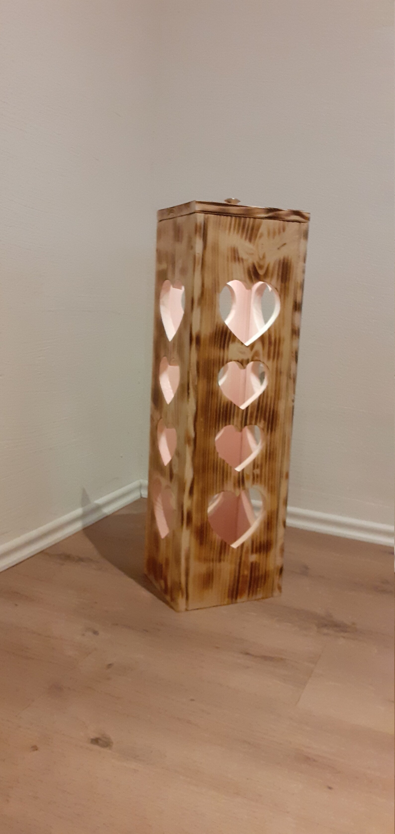 Deko Laterne Säule Holz mit LED Beleuchtung für Balkon | Etsy