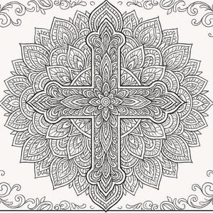 Coloring page, cross-designs to colour for children and adults to print and colour