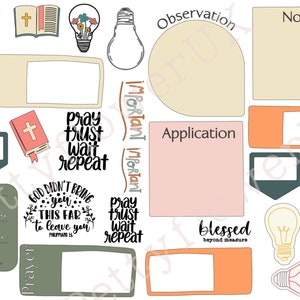 Bible Journalling PRINTABLE| Digital Bible Study | Printable | Digital Bible Stickers | Faith Reflection
