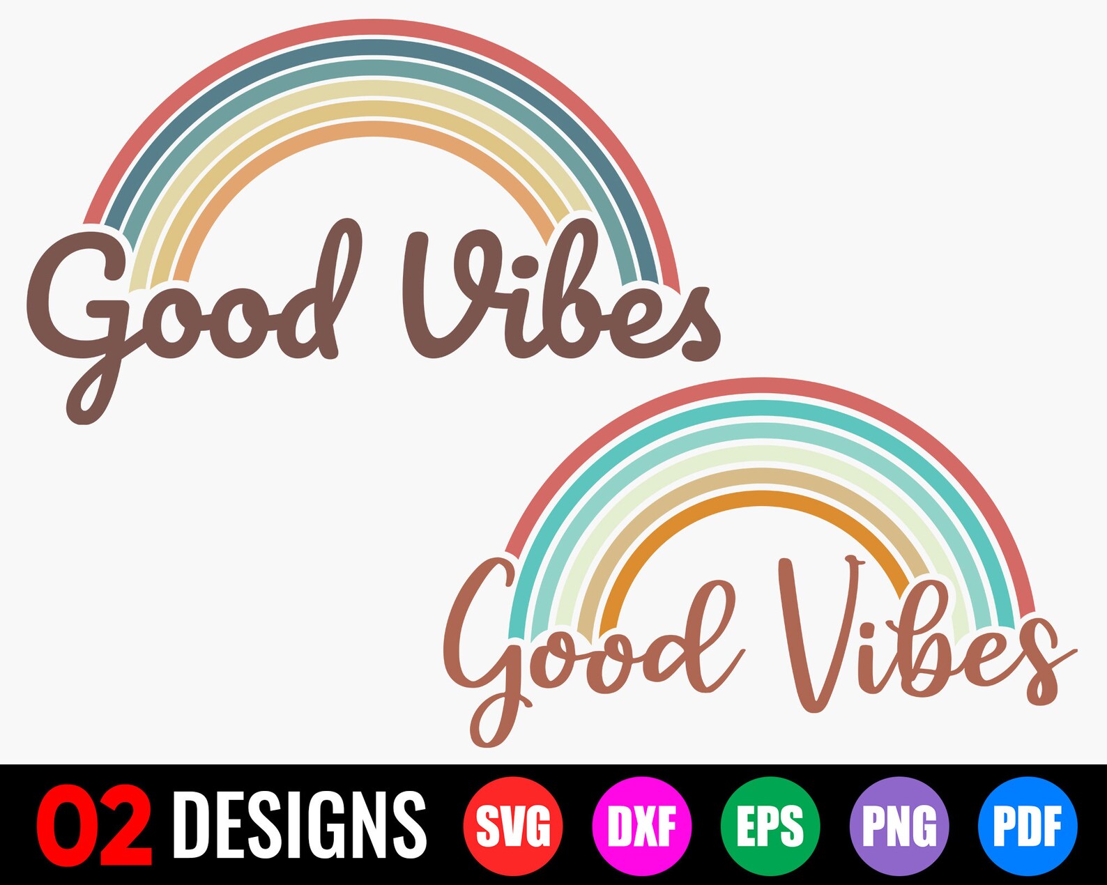 Download Buenas vibraciones SVG Retro SVG Rainbow SVG Retro Vintage | Etsy