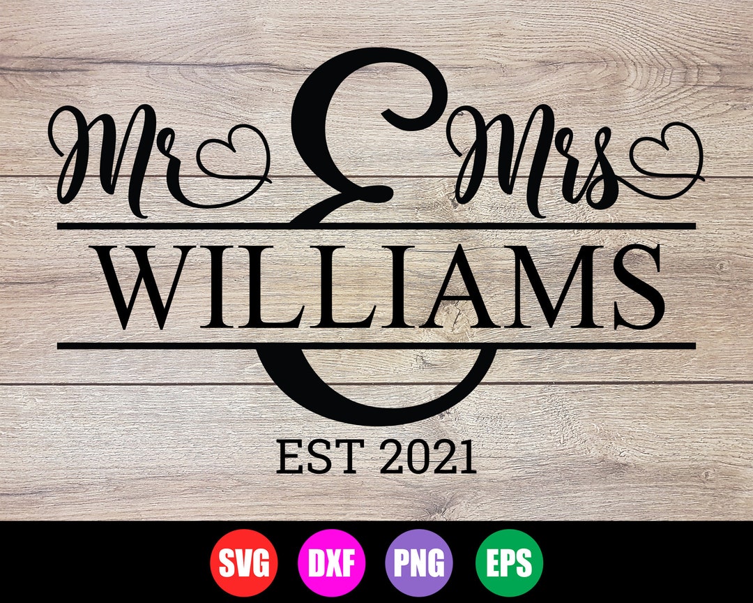 Mr And Mrs Established Est Personalised Name And Year Wedding