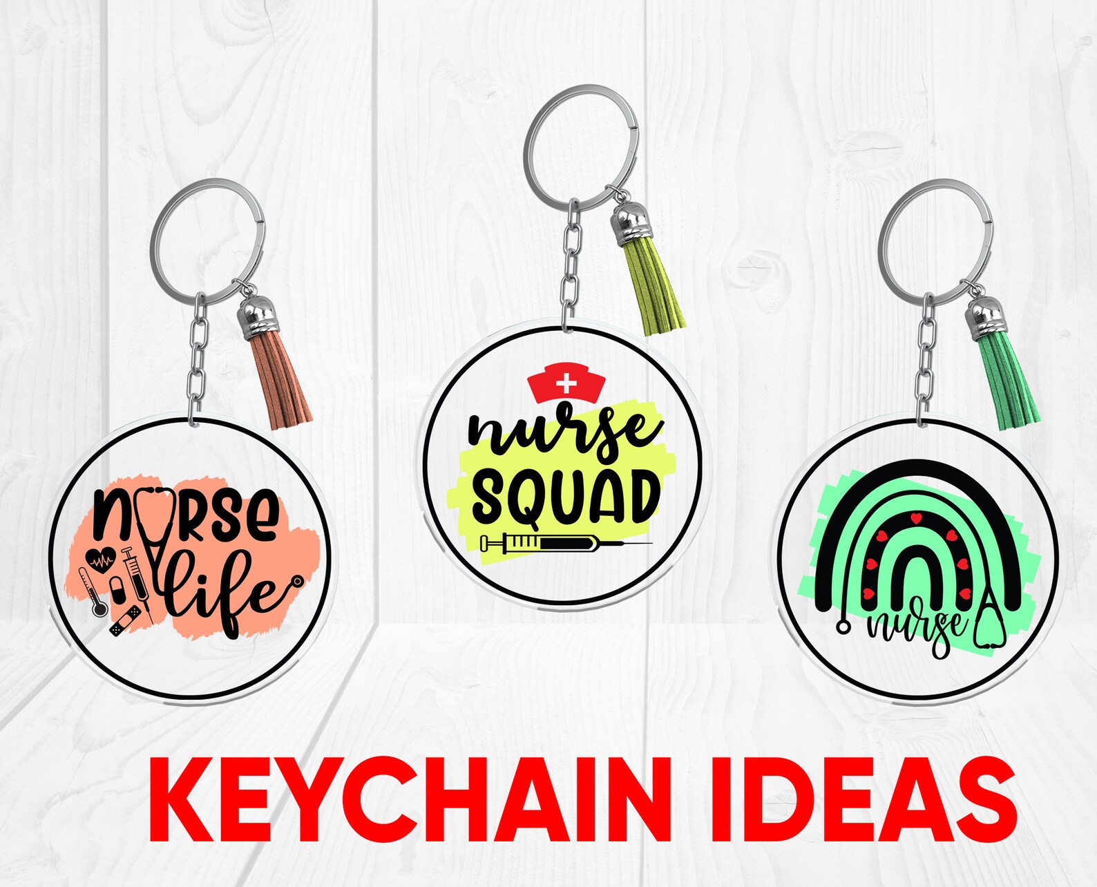 Nurse Life Keychain SVG Round Keychain SVG Keychain Pattern Etsy