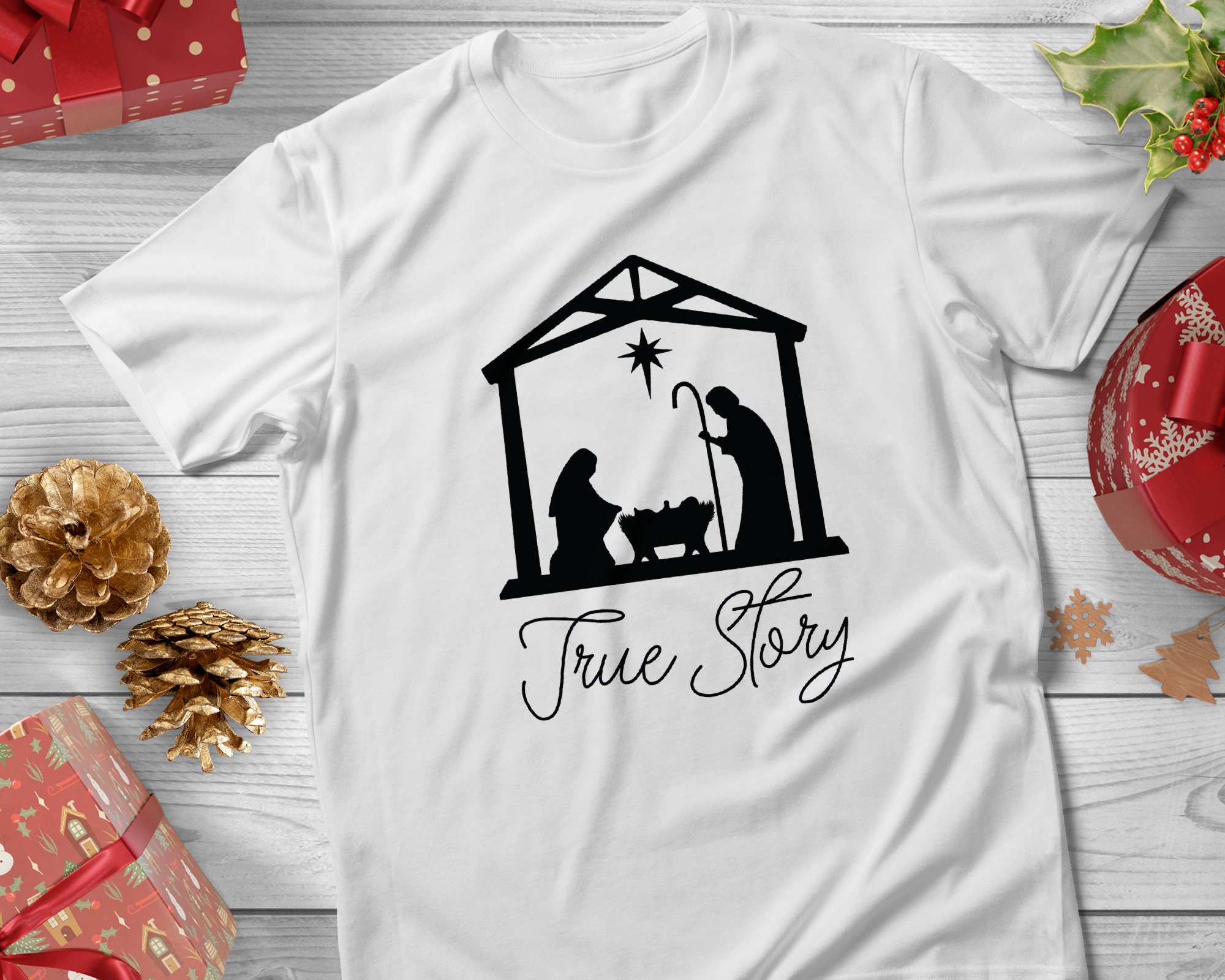 Christian Christmas SVG True Story SVG Nativity Scene SVG - Etsy