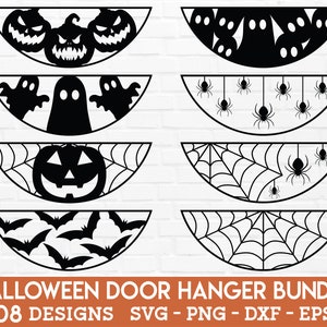 Halloween Door Hanger SVG Bundle - Round Sign SVG, Halloween Sign SVG, Welcome Sign Svg, Round Door Hanger Svg, Halloween Svg, Halloween Png