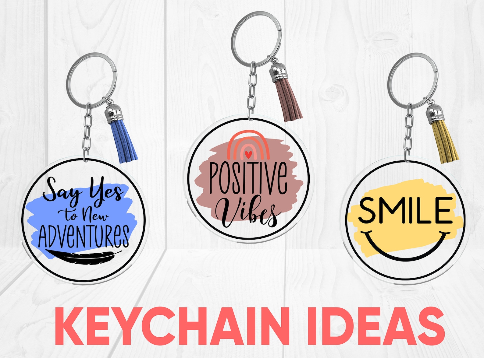 Motivational Keychain SVG Inspirational Quote SVG Round Etsy