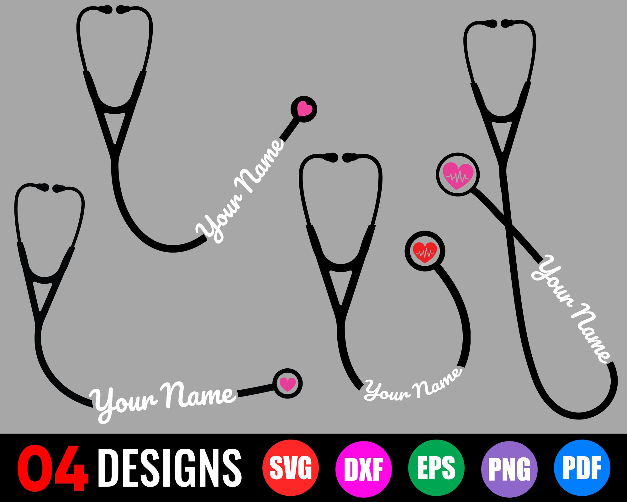 Stethoscope SVG Nurse SVG Personalized Stethoscope SVG Etsy