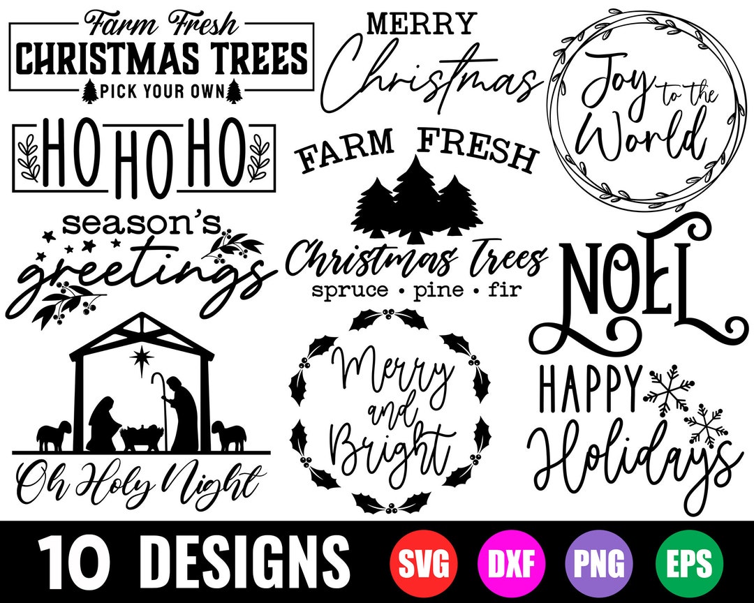 Christmas SVG Bundle Farmhouse Christmas SVG Christmas Sign - Etsy