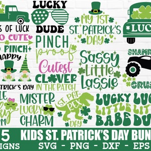 Kids St Patricks Day SVG Bundle - St Patricks Day SVG, St Patricks Day Kids SVG, Shamrock svg, My 1st St Patricks Day, St Patricks Day png
