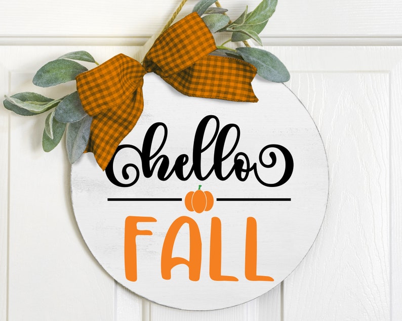 Fall Round Sign SVG Fall Sign Svg Fall Svg Hello Fall Svg - Etsy