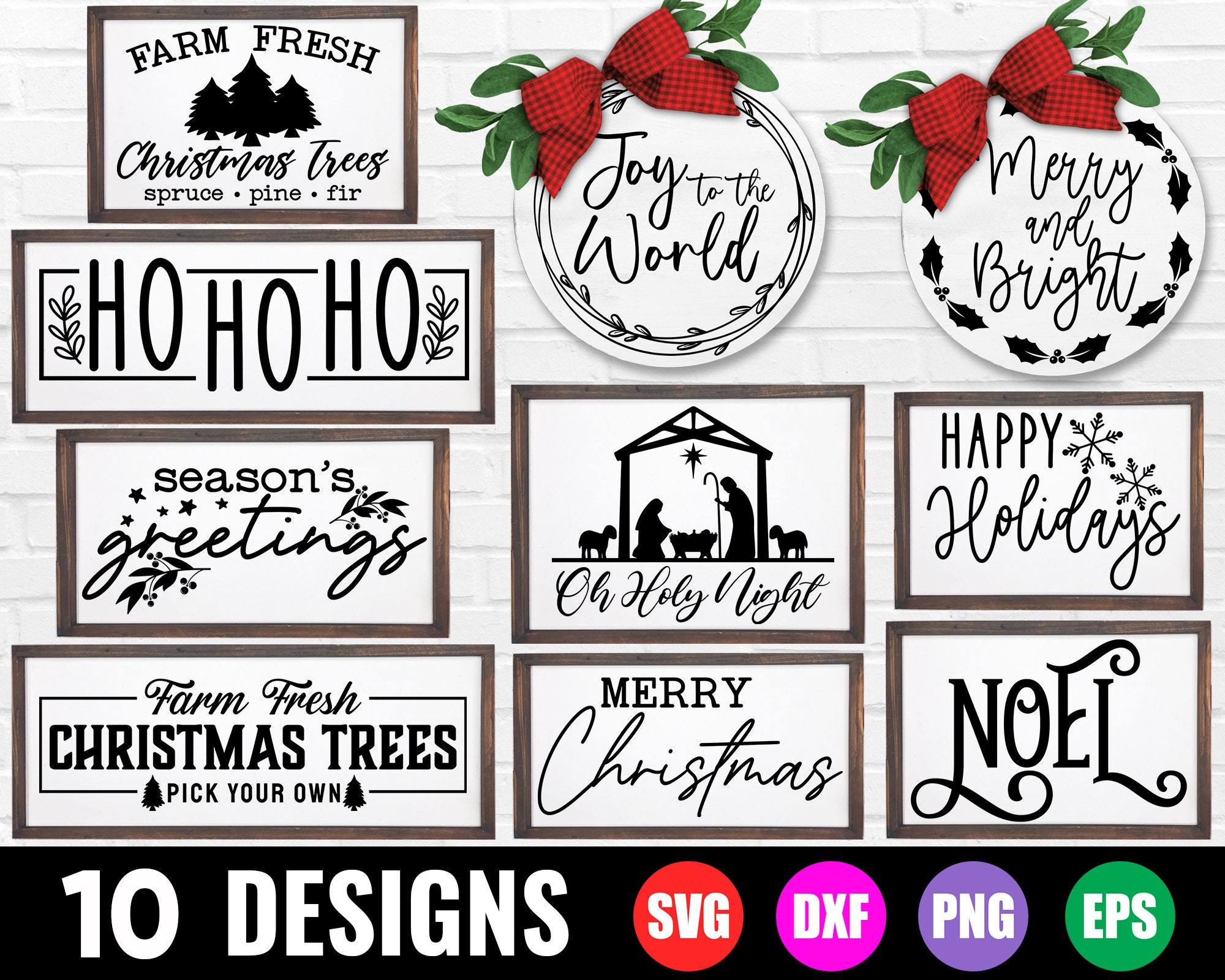 Christmas SVG Bundle Farmhouse Christmas SVG Christmas Sign - Etsy