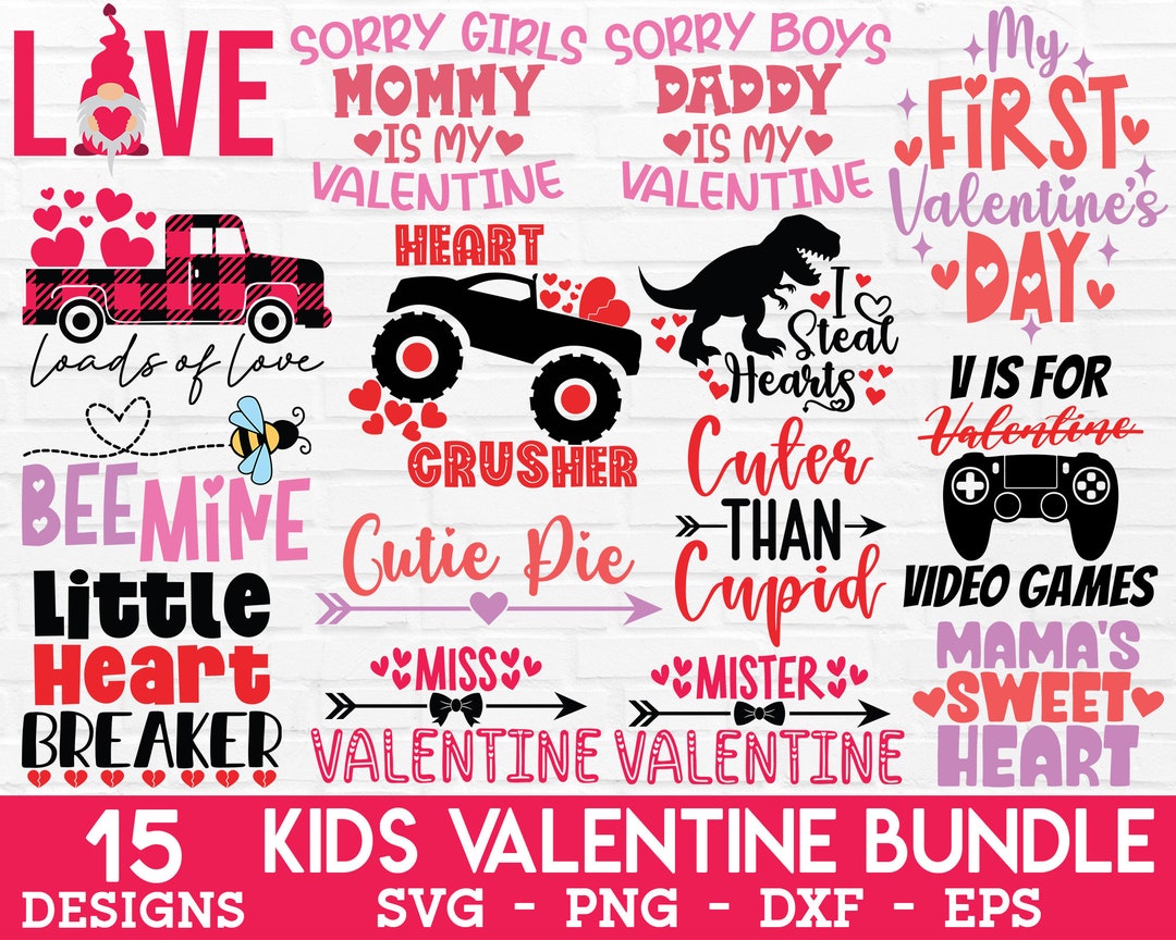 Valentine Svg Bundle, Kids Valentine Svg, Valentines Day Svg, Love Svg