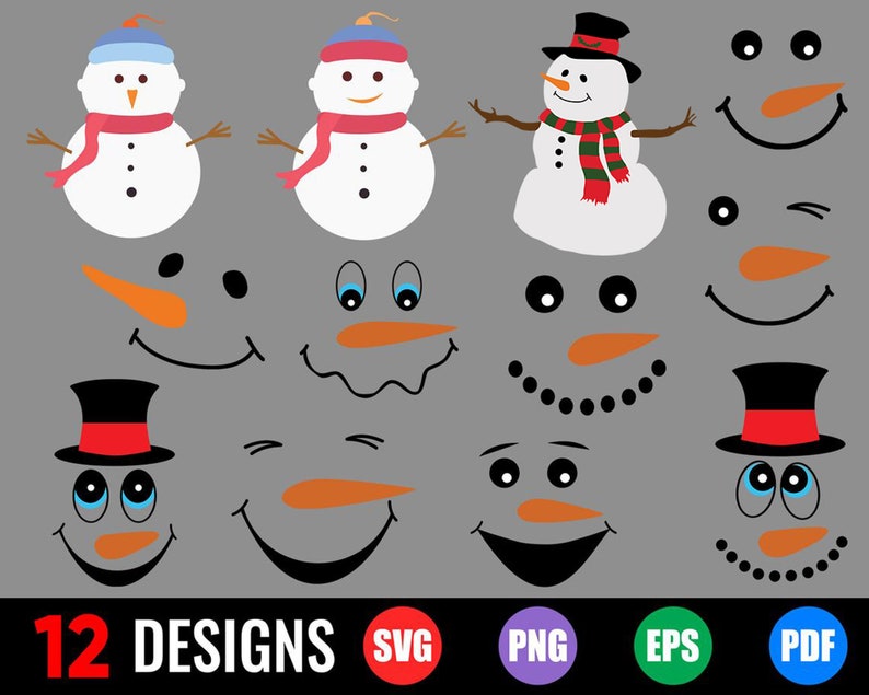 Download Snowman Svg Snowman Face Svg Christmas Svg Snowman Face Etsy