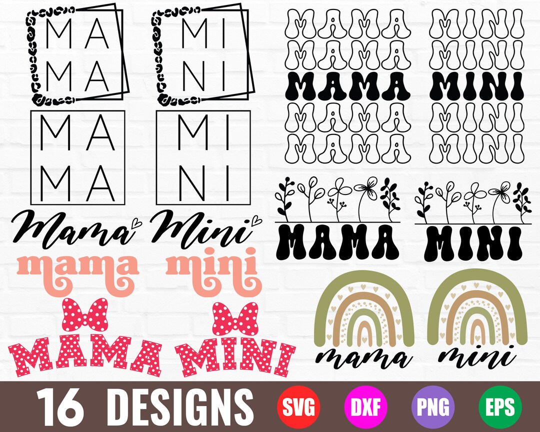 Mama and Mini SVG Bundle Mama Mini Svg Mommy and Me Svg - Etsy Australia