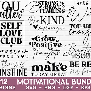 Boho Inspirational SVG Bundle Motivational SVG, Positive Quote SVG ...