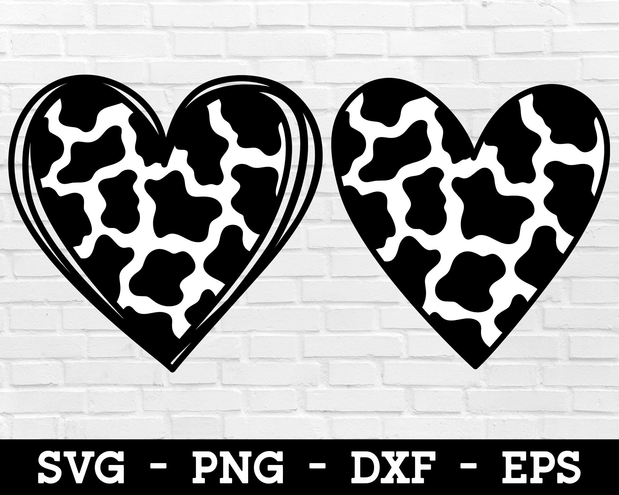 Cow Print Heart SVG PNG DXF Heart Svg Cow Print Svg Animal Etsy