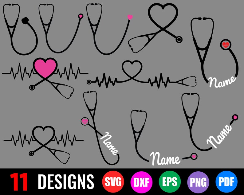 Stethoscope SVG Stethoscope Name SVG Personalized Etsy Singapore
