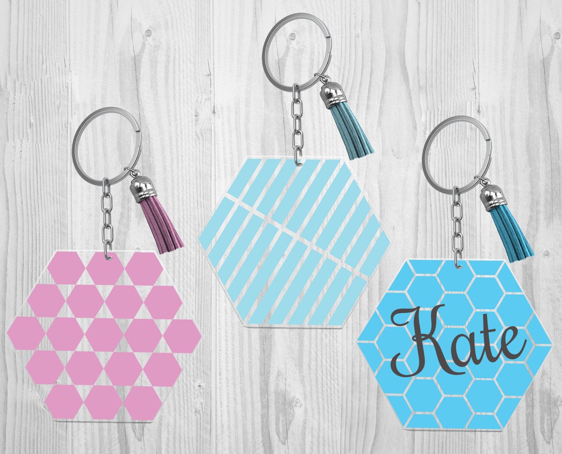 Keychain SVG Hexagon Pattern SVG Keychain Patterns SVG | Etsy Australia