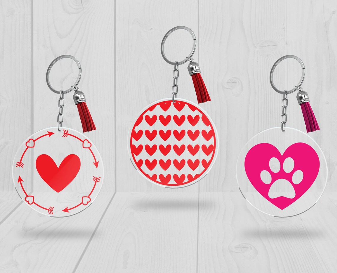 Love Keychain SVG Keychain Patterns SVG Acrylic Keychain | Etsy