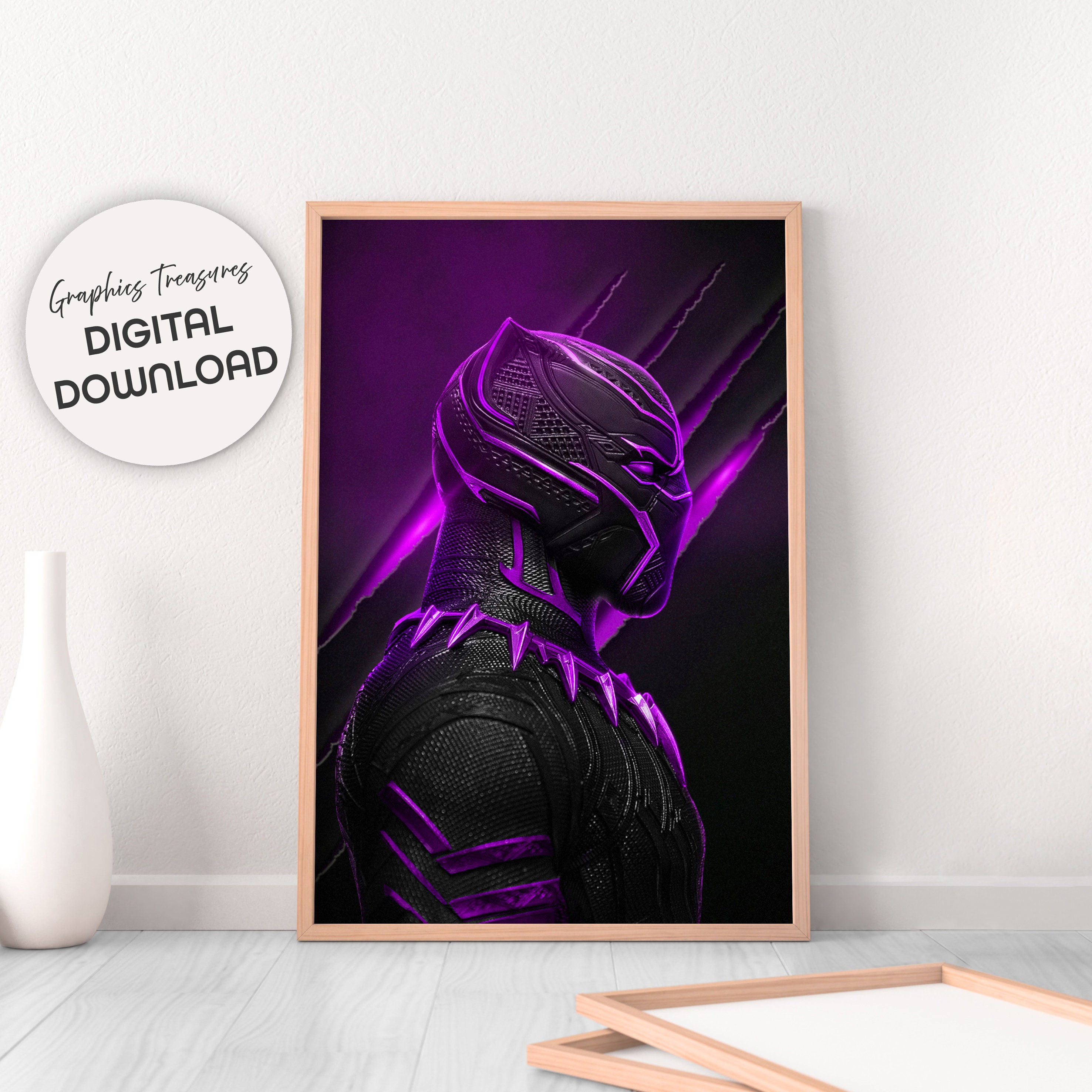 Black Panther Wall Art Digital Wall Art Super Hero Wall Etsy