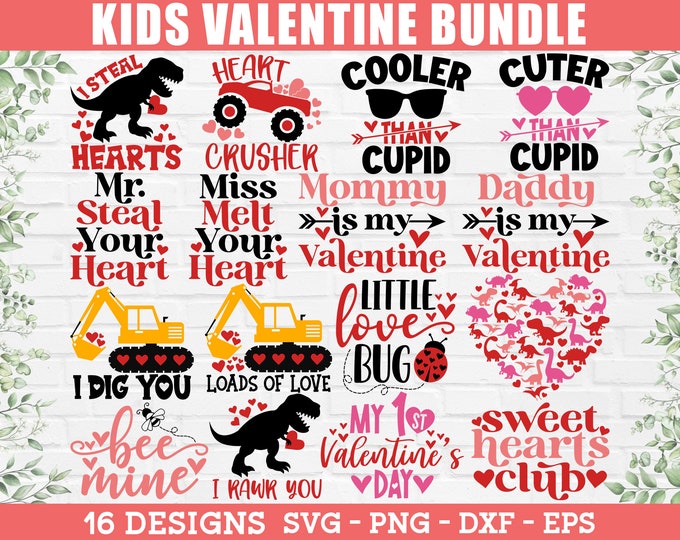 Valentine SVG Bundle Kids Valentine SVG, Valentines Day SVG, Valentines