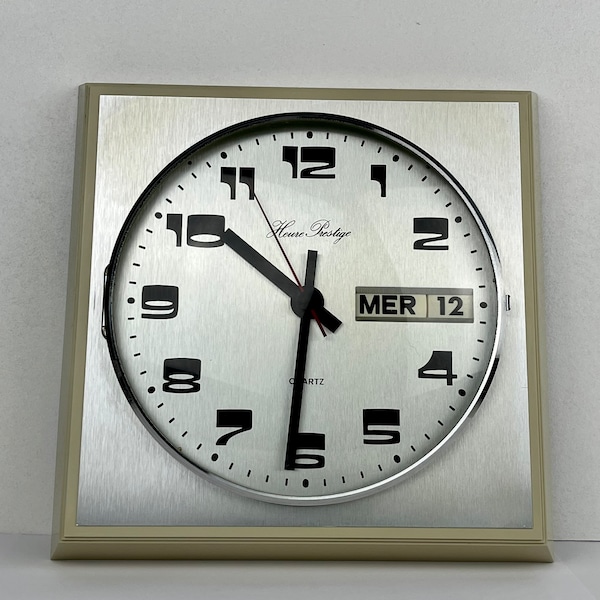 Vintage Horloge murale heure prestige Space âge