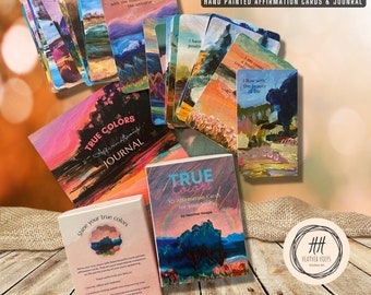 NEW - The True Colors Affirmation Card Deck & Journal - new hand painted limited Edition - premium option includes card holder and stickers