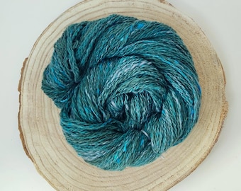 1 skein of hand-spun yarn, merino with sari silk, 50 grams
