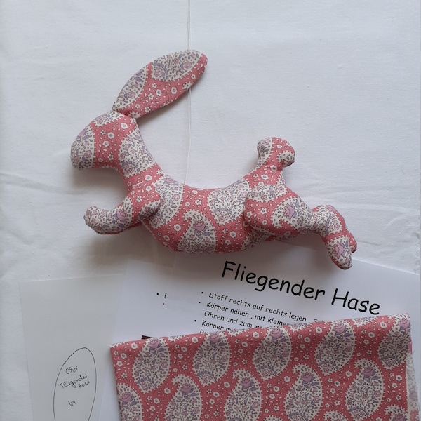 Materialset - Fliegender Hase rosa