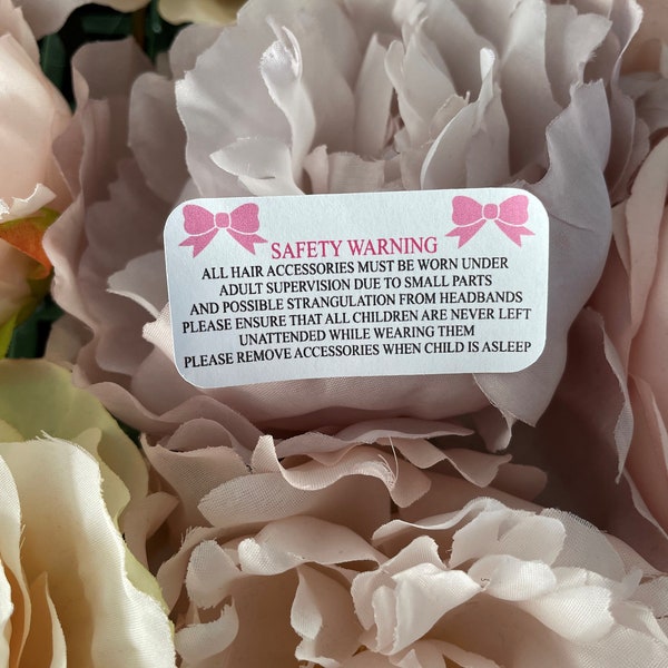 warning bow safety stickers/ labels, small business, business packaging, business stationery, Packaging stickers, Safety stickers