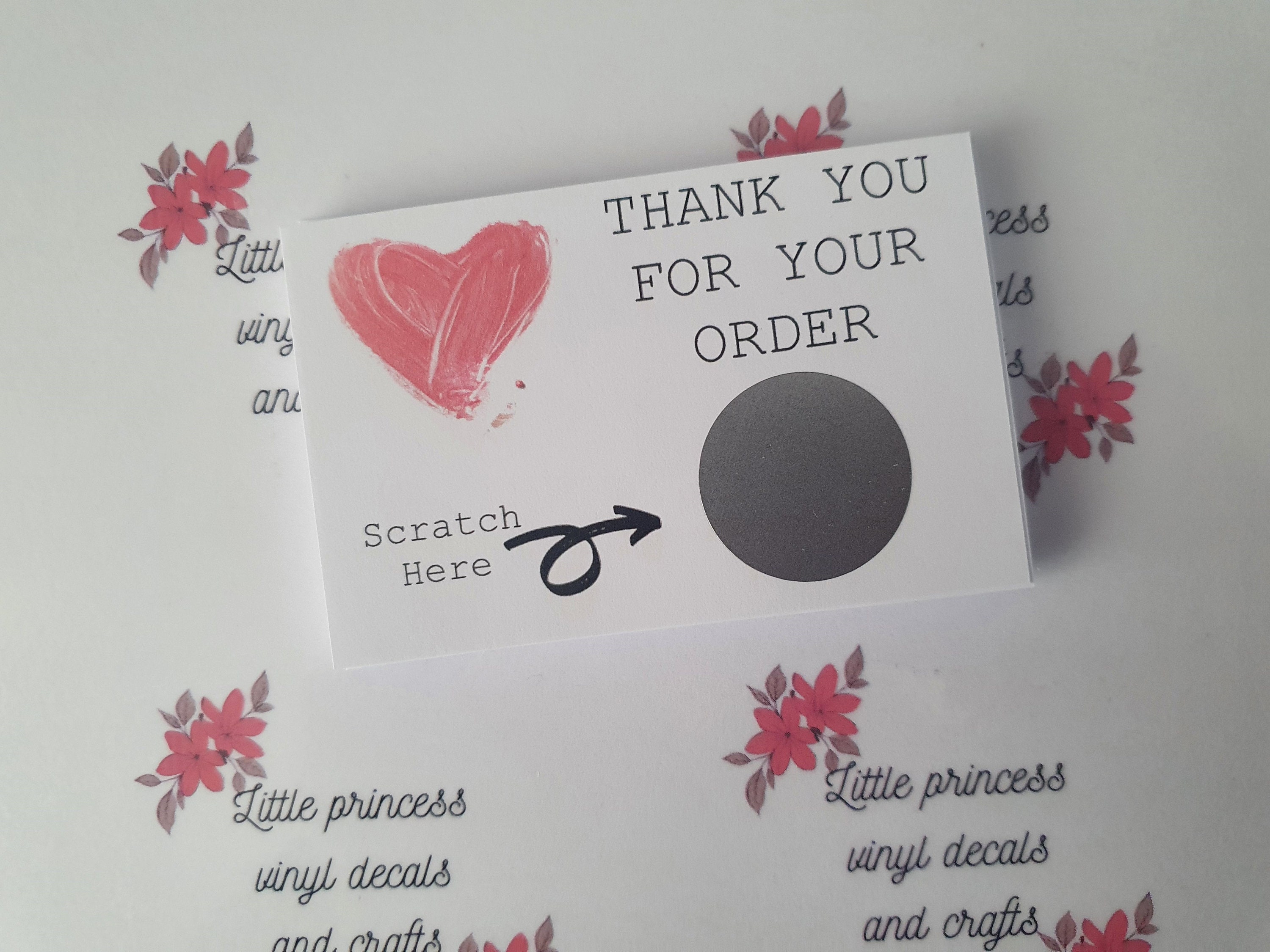 Thank you for your order scratch cards x50. Business