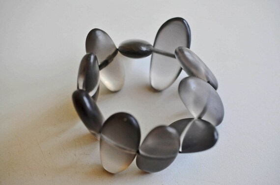 Translucent Bakelite bracelet.  Smoky grey gradua… - image 2