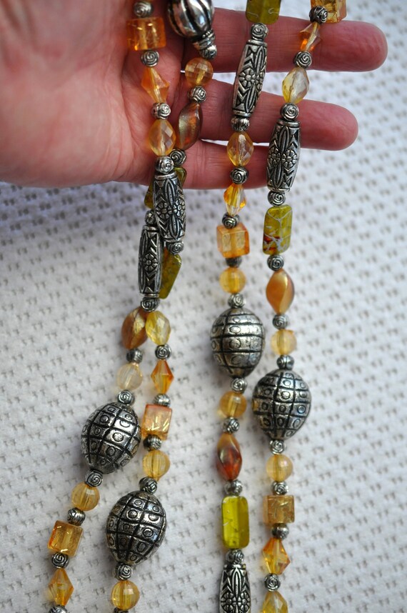 Long, Hippie, Flapper, Galalith bead necklace.  E… - image 7