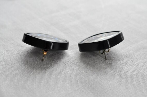Rounded square MOP, Lucite stud earrings.  Beauti… - image 2