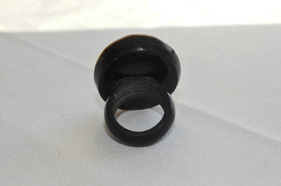 Large Statement MOP, Bone ring.  A carved layer o… - image 6