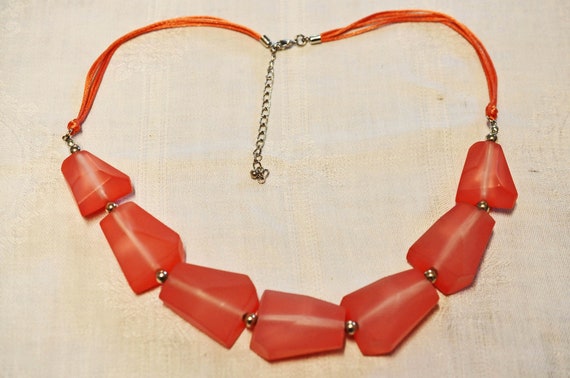 Chunky Lucite necklace and bracelet demi-parure. … - image 2