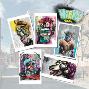 Ensemble de cartes postales unique thème Hip-hop - Taille de carte postale - Impression d'art - Cartes postale