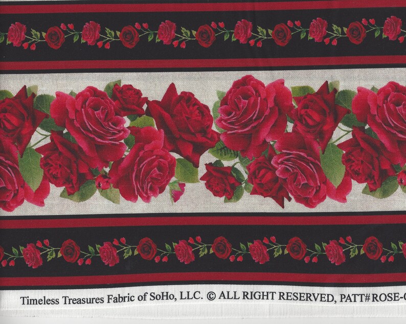 Rose Stripe Red, Cotton Quilt Fabric by the Yard, Timeless Treasures ...