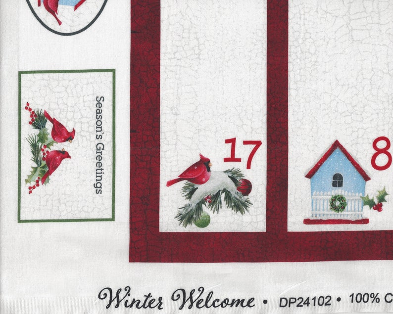 Northcott Winter Cotton Fabric Advent Calendar Panel Etsy Canada