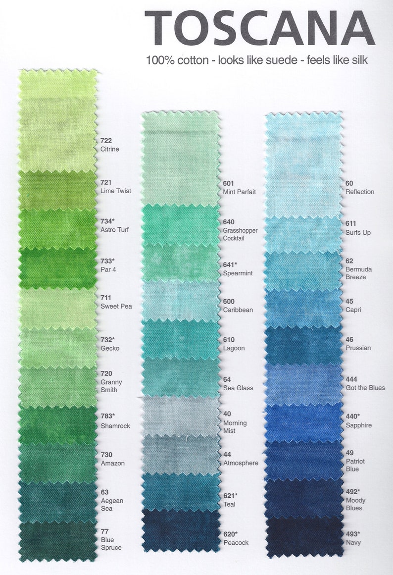 TOSCANA 9020 fabric colors available. If you see one you like, let me know and I will get it in stock for you. There are 135 beautiful colors available for that right shade in your project.