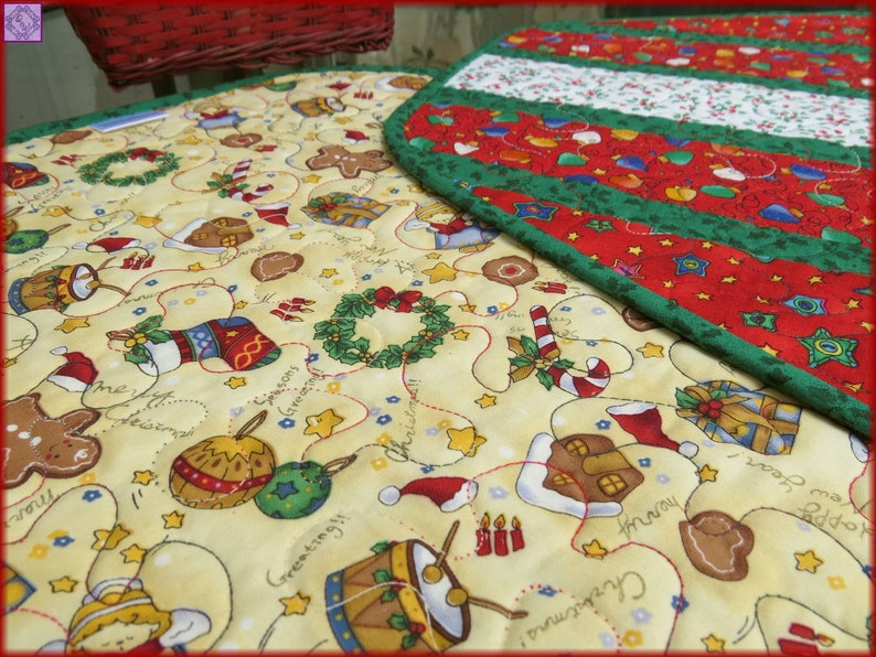 Wedge Placemats Quilted 13.5x19inch Set of 2 Christmas Lights Etsy