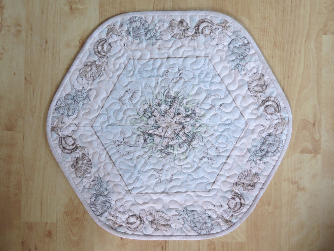 Quilted Table Topper Placemat 16x17.25inch Coastal Wishes Etsy