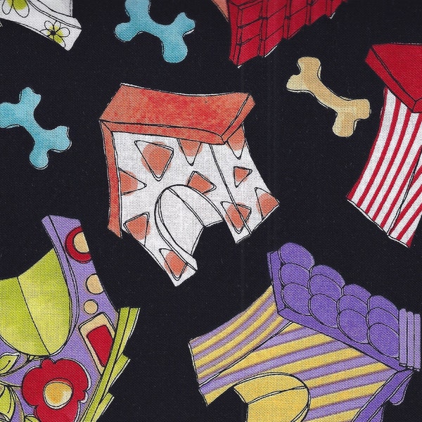 Loralie Designs, Cotton Quilt Fabric by the Yard, Happy Houses Black 692-292