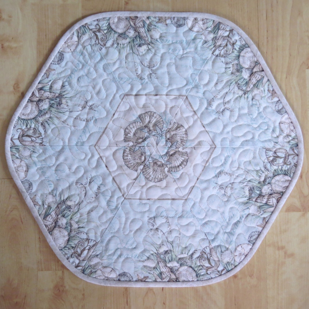 Quilted Table Topper Placemat, 16x17.25inch, Coastal Wishes 2099 Etsy