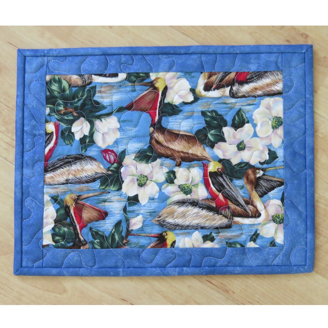 Snacks Rug Mug Rug | Snack Mat Quilted, 9x11.5-inch, Pelican #2149 - Etsy