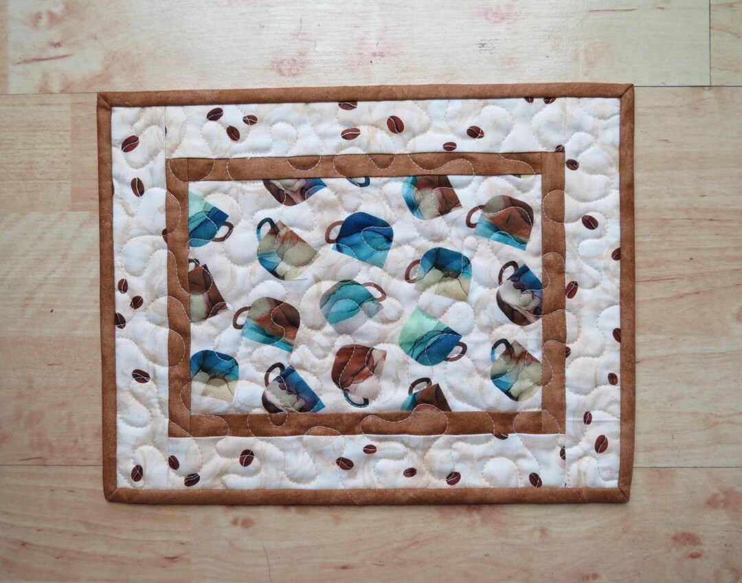 Snacks Rug Quilted Mug Rug | Snack, 8.75x11.25-inch Barista Mocha #2289 - Etsy
