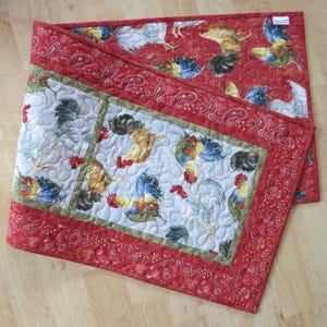 Quilted Table Runner, 14.75x43.5-inch, Early to Rise Red #2187